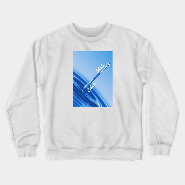 Inhale Exhale Design Crewneck Sweatshirt by soubamagic